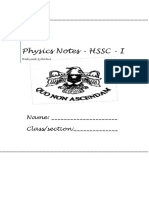 Physics - XI - Notes (Reduced Syllabus)
