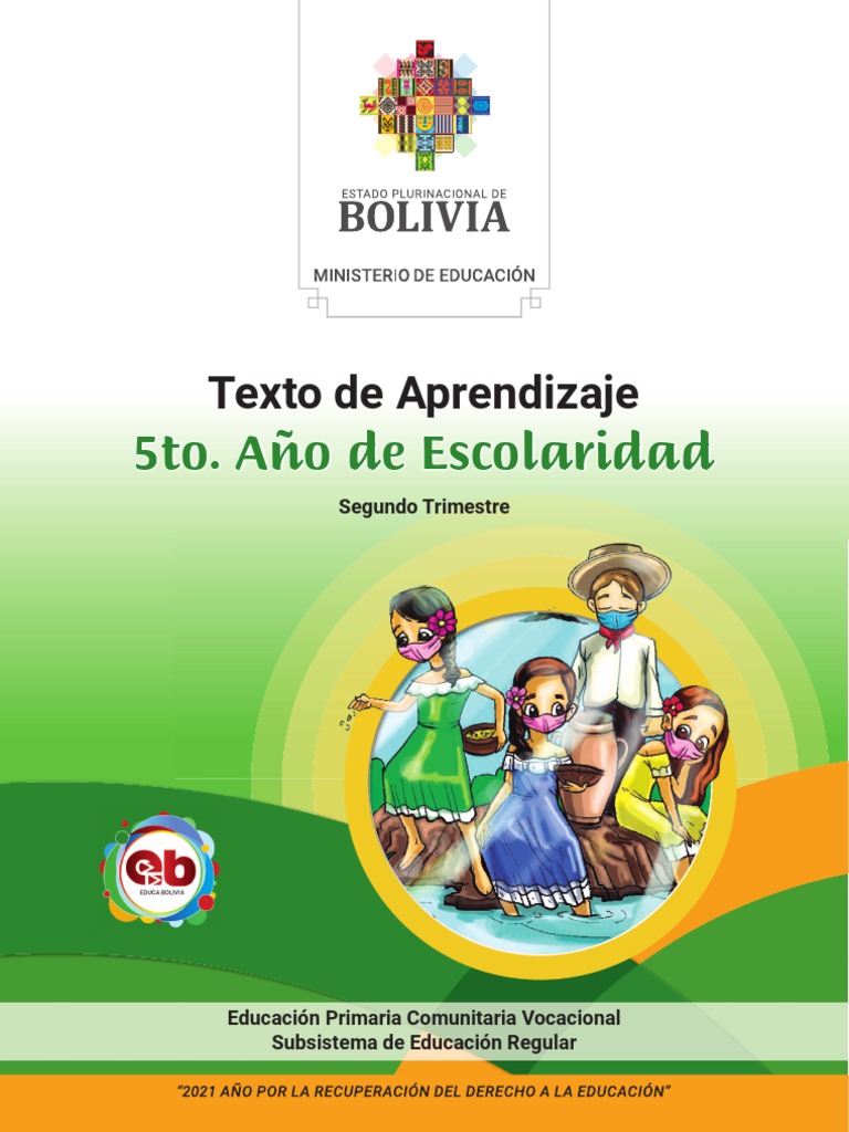 Texto Oficial 5to Primaria 2025 | PDF | Bolivia | Plan de estudios
