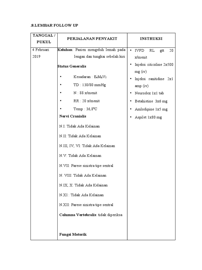 8 Lembar Follow Up | PDF