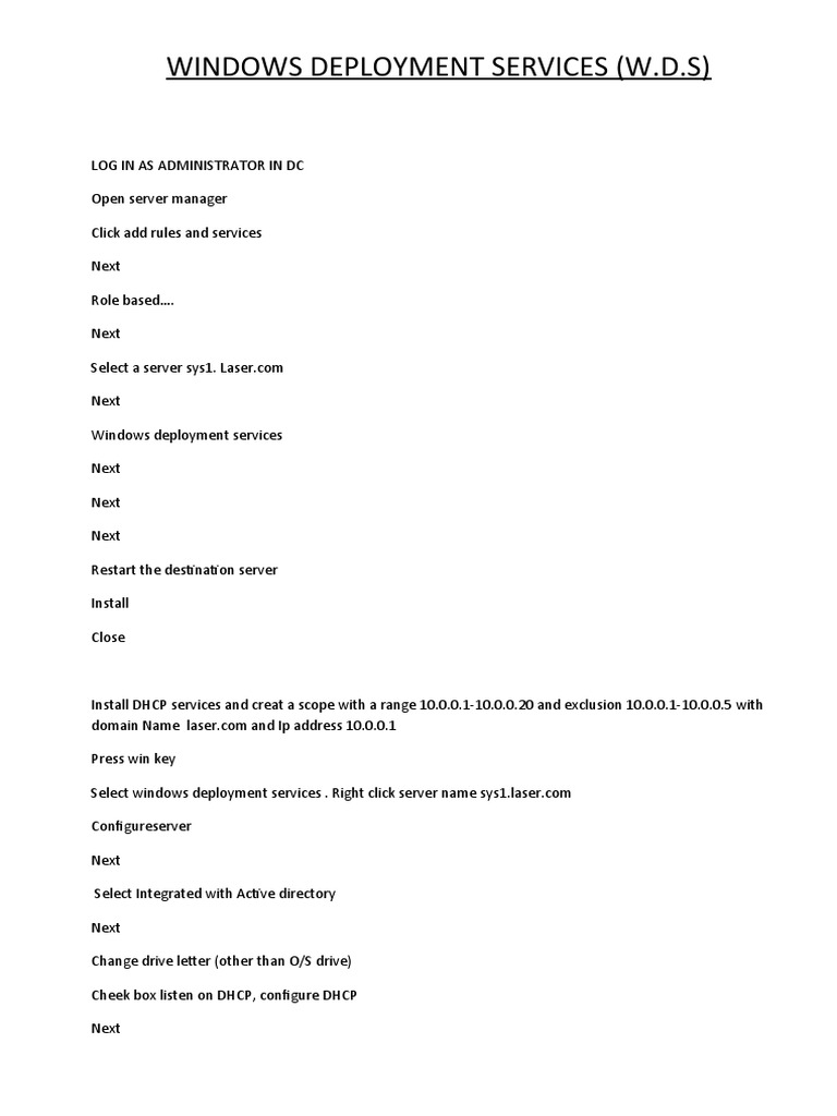 Configuring Windows Deployment Services | PDF | Operating System ...