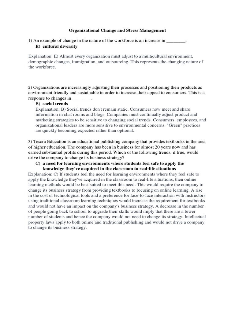 Managing Organizational Change and Stress | PDF | Change Management ...