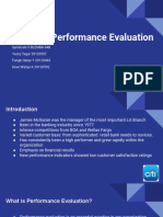 Citibank Performance Evaluation Scorecard