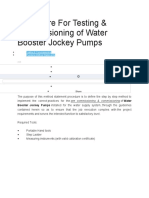 Procedure For Testing & Commissioning of Water Booster Jockey Pumps
