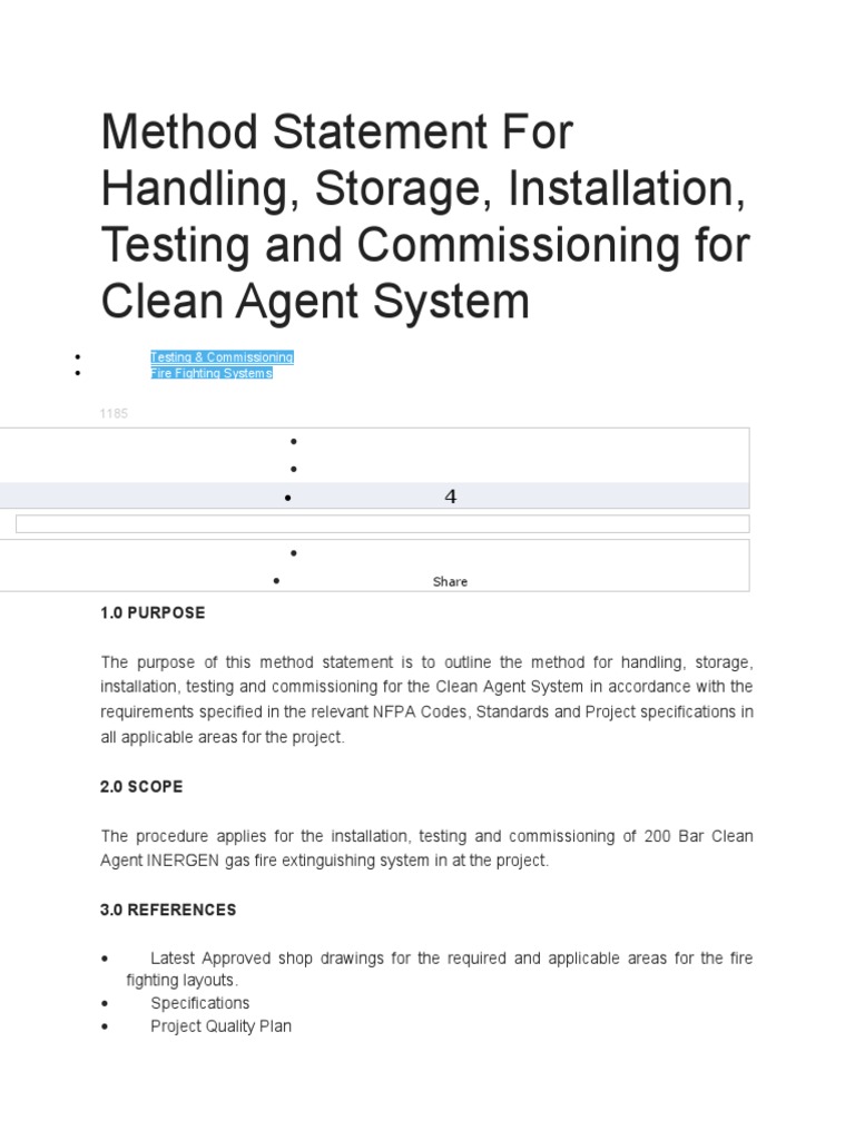 Clean Agent System Installation Guide | PDF | Leak | Pipe (Fluid ...