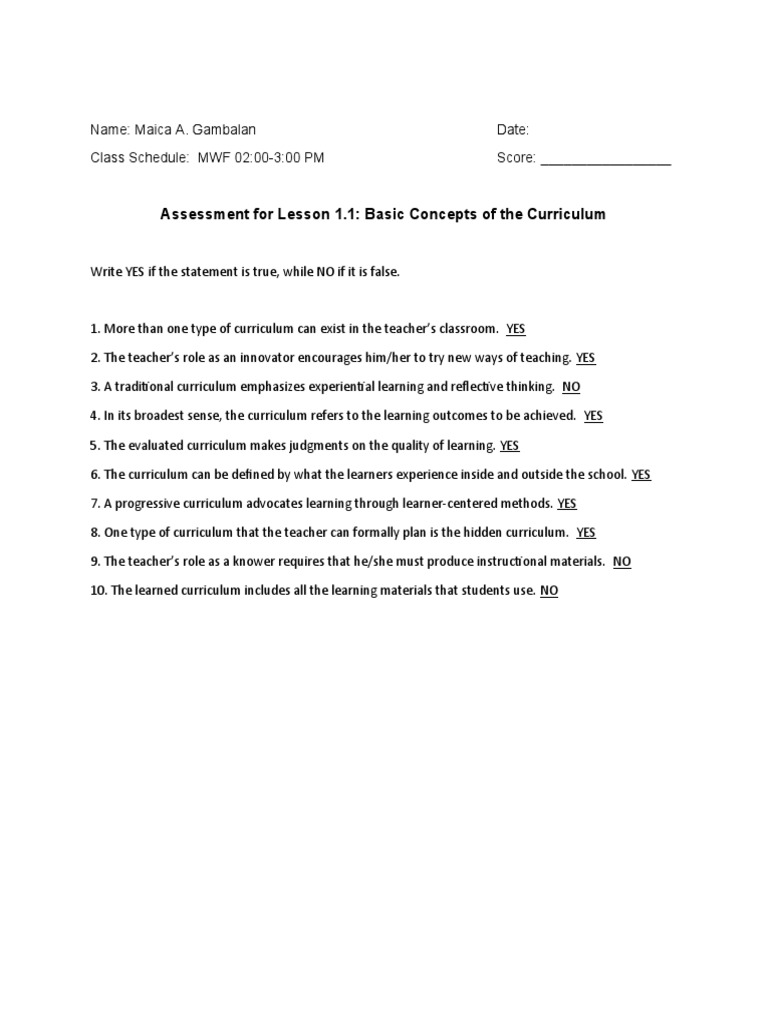 PRED 132 Lesson 1.1 Assessment | PDF | Career & Growth