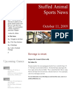 Stuffed Animals Sports eNews-October 11, 2009