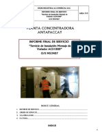 Informe Final de Servicio de Instalación Montaje de Variador ACS1000 M53407