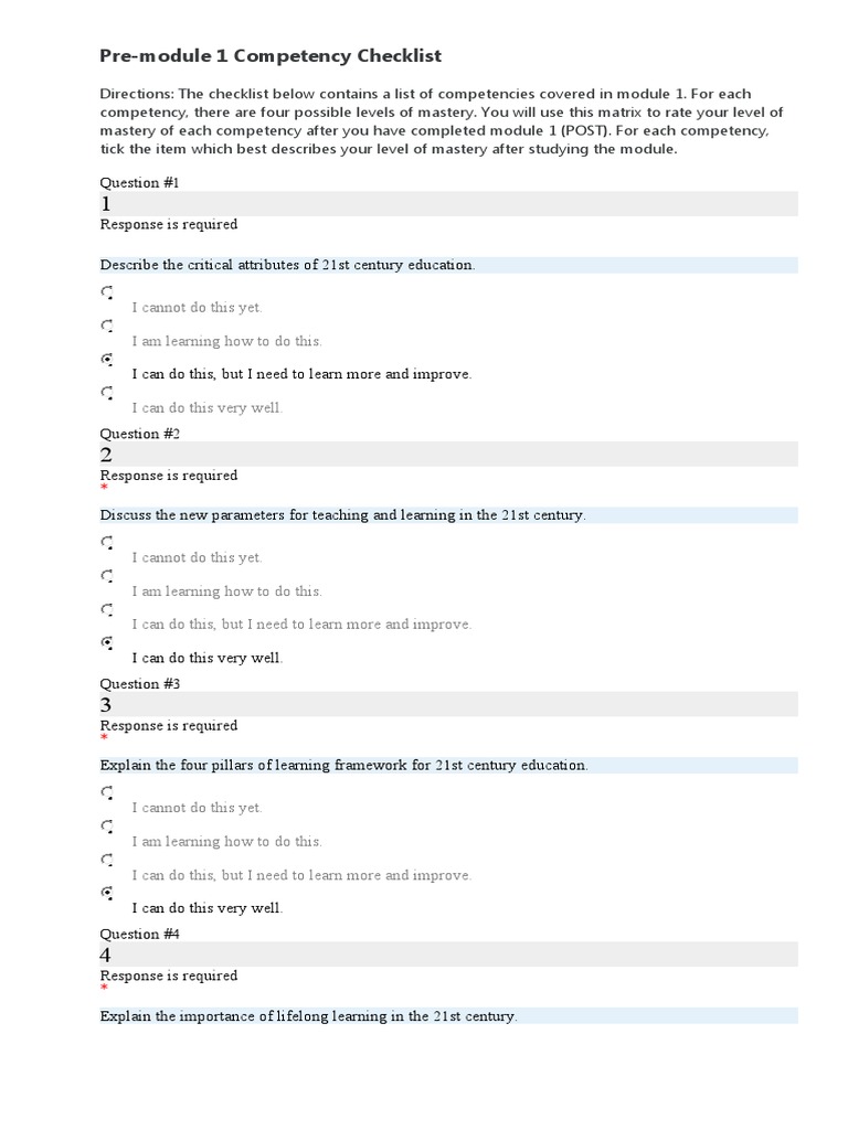 Competency Checklist | PDF | Competence (Human Resources) | Learning
