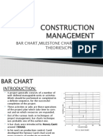 Construction Management: Bar Chart, Milestone Chart, Network Theories (CPM and Pert)