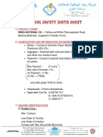 MATERIAL SAFETY DATA SHEET - Thermoplastic Road Marking Materials