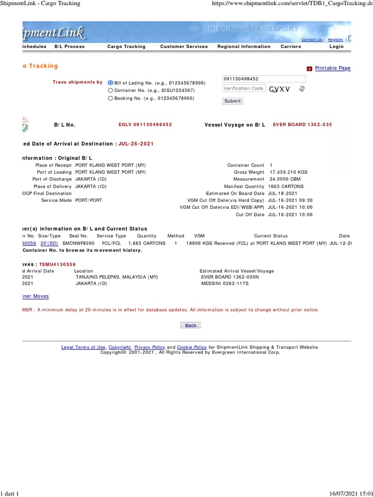 ShipmentLink - Cargo Tracking | PDF | Cargo | Freight Transport