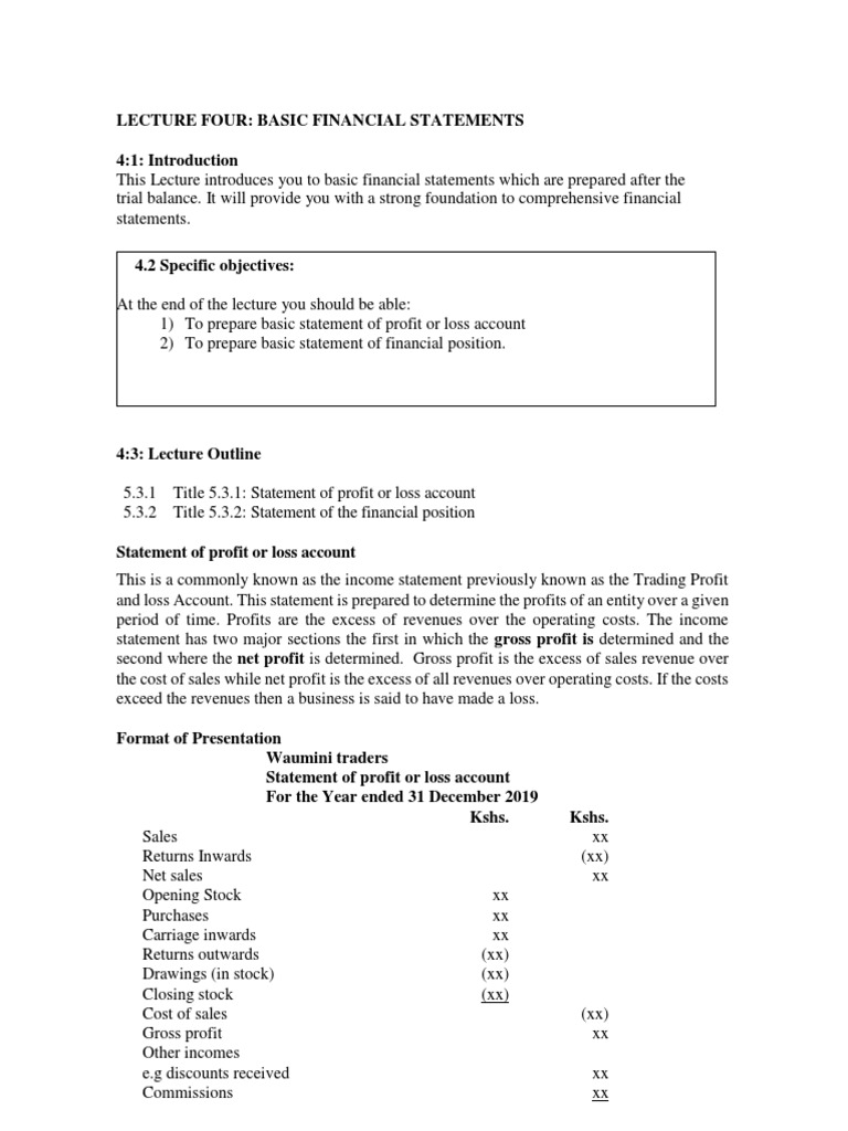 Basic Financial Statements Overview | PDF | Balance Sheet | Expense