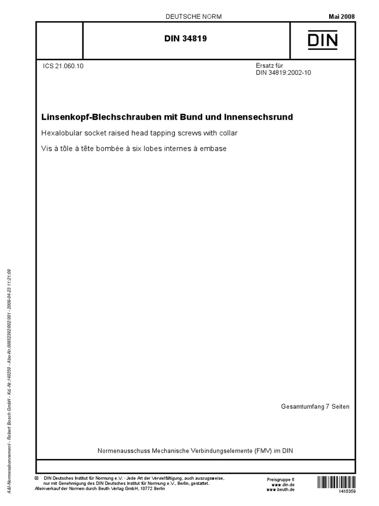 Din 34 819 | PDF