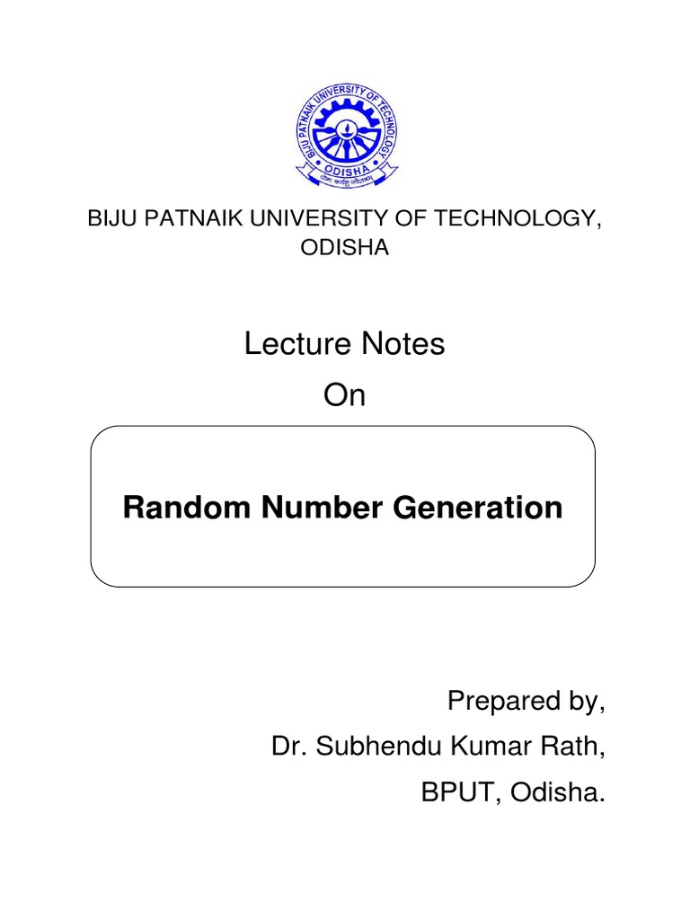 Random Number Generation Techniques | PDF | Statistical Theory ...