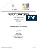 Certificate of Participation: Positive Education Webinar