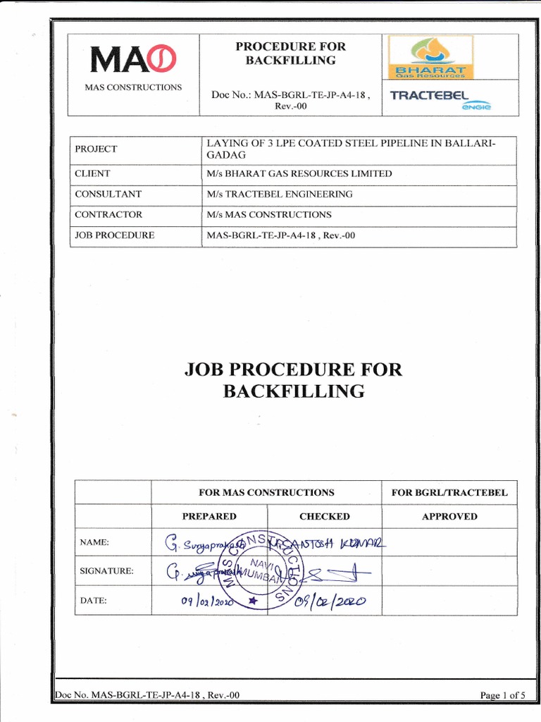BACKFILLING PROCEDURE visual data 2