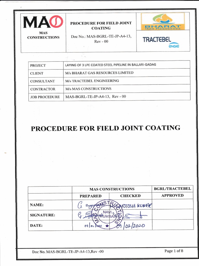 Procedure for Field Joint Coating A Detailed Guide to Surface