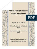 Crítica Práctica - Práctica Crítica-Un Coloquio (1) 2019 (Programa)