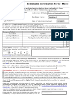 Submission Information Form Music Fillable