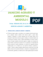Derecho Agrario y Ambiental Semana 1 Modulo I Clase I