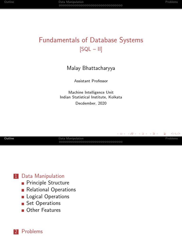 Fundamentals of Database Systems: (SQL - Ii) | PDF | Relational Model | Sql