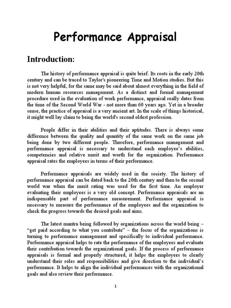 performance appraisal assignment pdf