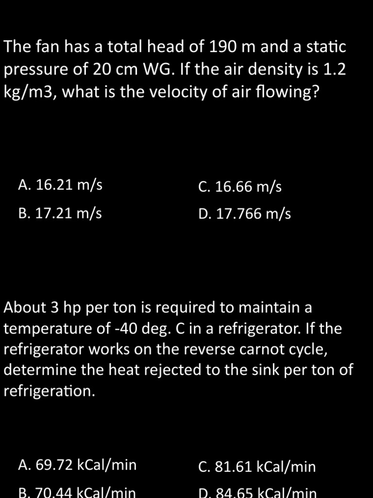 Fan air velocity calculation from total head and static pressure PDF Horsepower Turbine