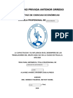 La Capacitacion y Su Influencia en El Desempeño de Los Trabajadores Del Grupo Ansa Sac en La Ciudad de Trujillo, Año 2020