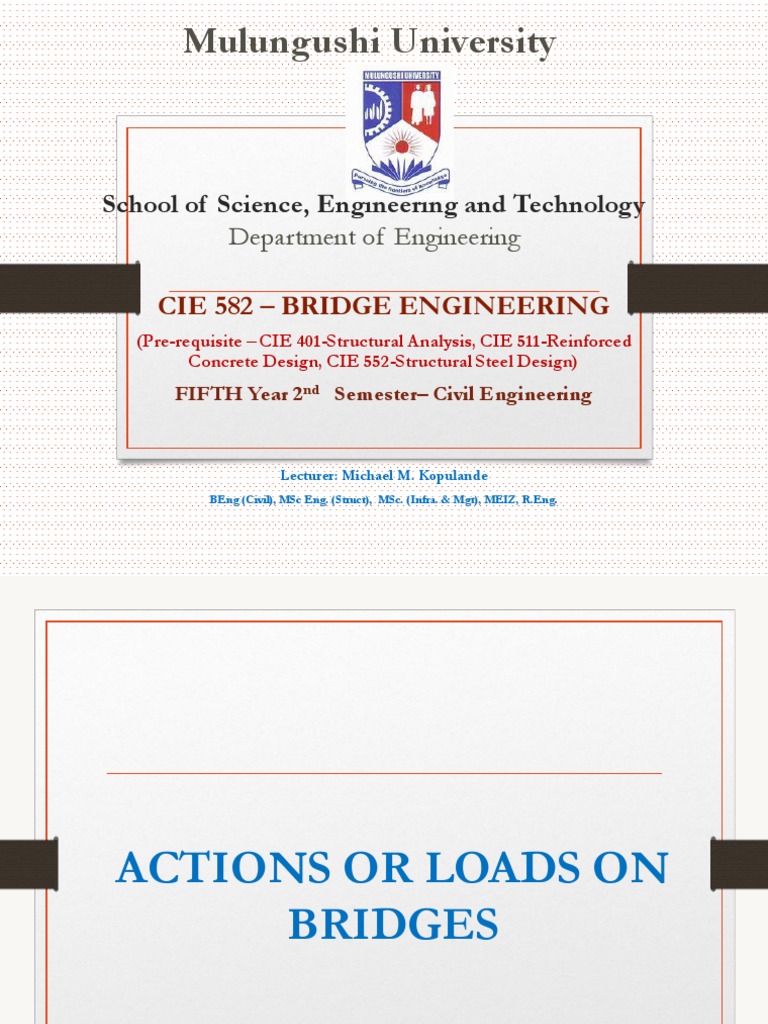 Bridge Engineering Load Actions Overview | PDF | Lane | Civil Engineering