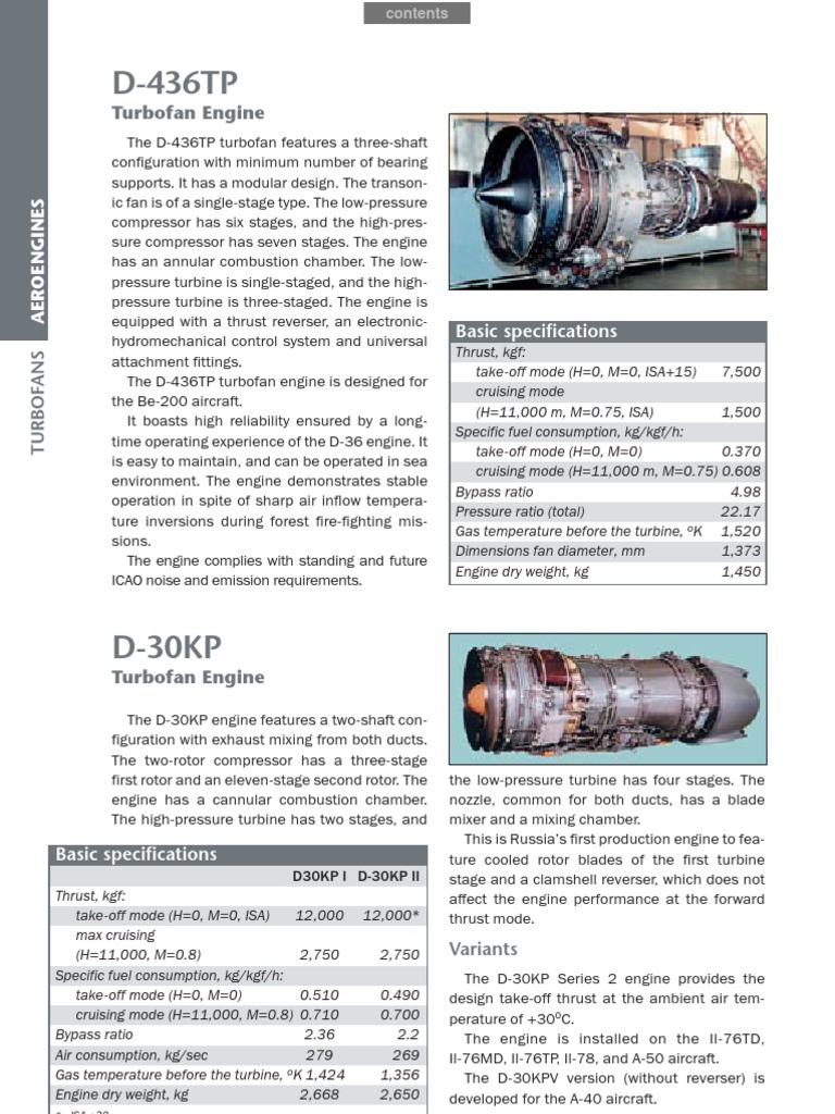 D-30KP and D-436TP Engine Overview | PDF | Turbine | Engines