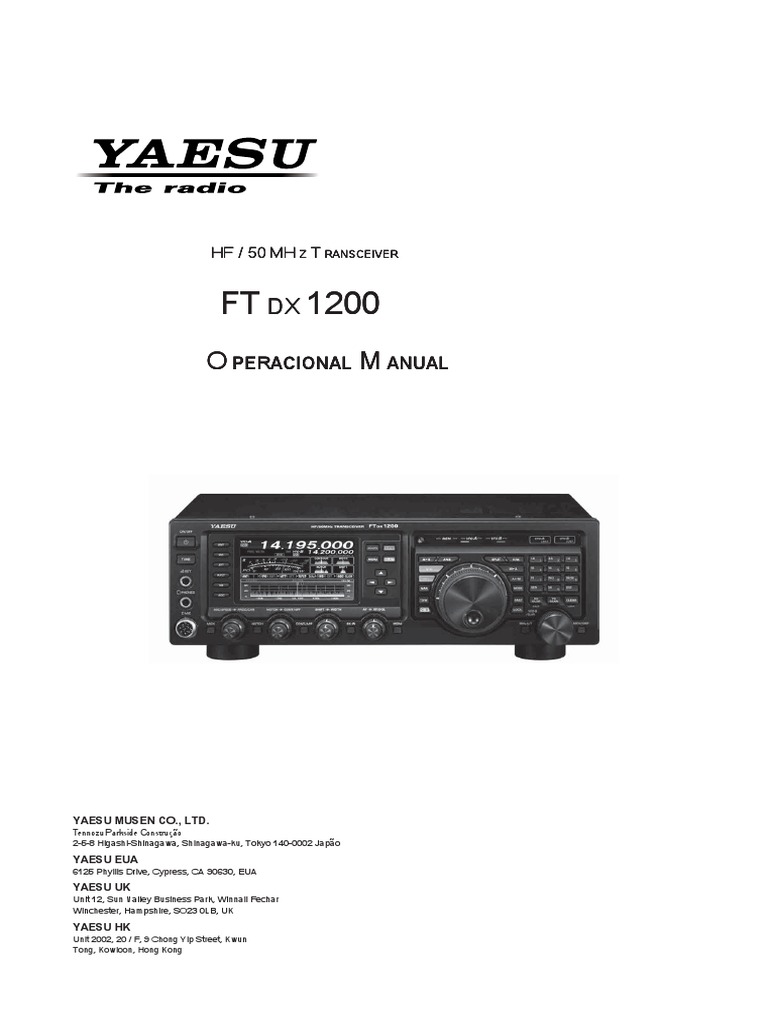 Yaesu Ftdx1200 PTBR Download grátis PDF Transmissão de energia