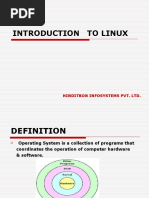 Introduction To Linux: Hinditron Infosystems Pvt. LTD