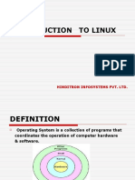 Introduction To Linux: Hinditron Infosystems Pvt. LTD