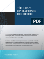 Titulos y Operaciones de Crédito