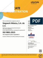 Certificado Iso 9001 Siegwerk Mexico Tinta