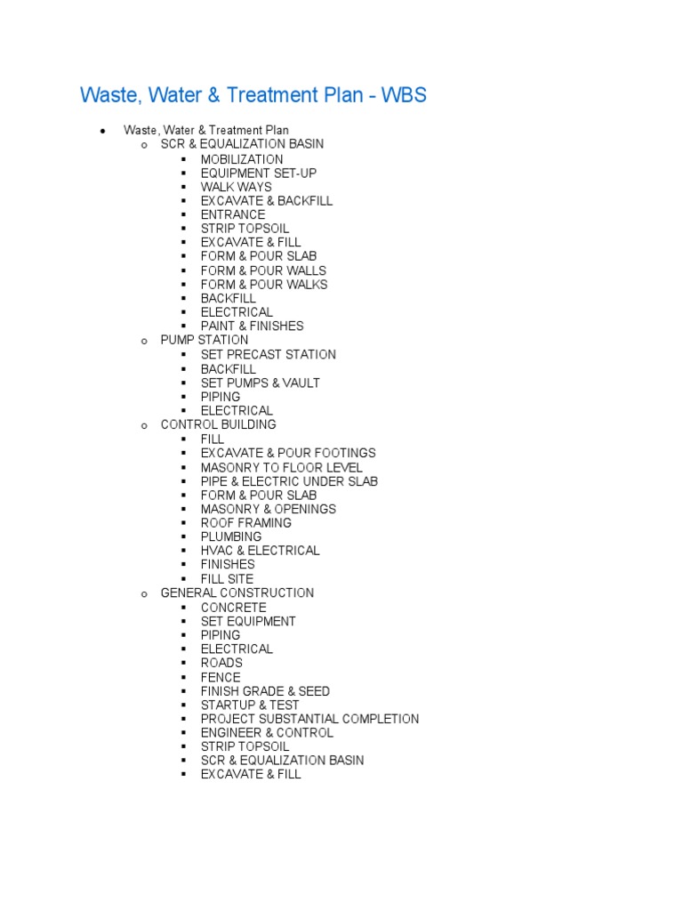 Wastewater Treatment Plan Overview | PDF