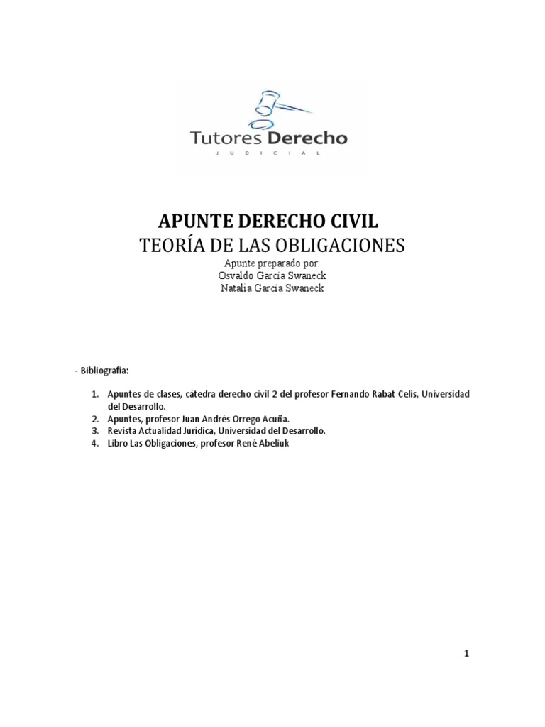 Teoría de las Obligaciones en Derecho Civil | PDF | Pagos | Bienes (Ley)