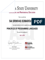 Principles of Programming Languages Sai Srinivas Somarouthu