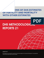 Dhs Methodological Reports 21: Comparisons of Dhs Estimates of Fertility and Mortality With Other Estimates