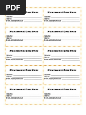 Homework Quiz Passes