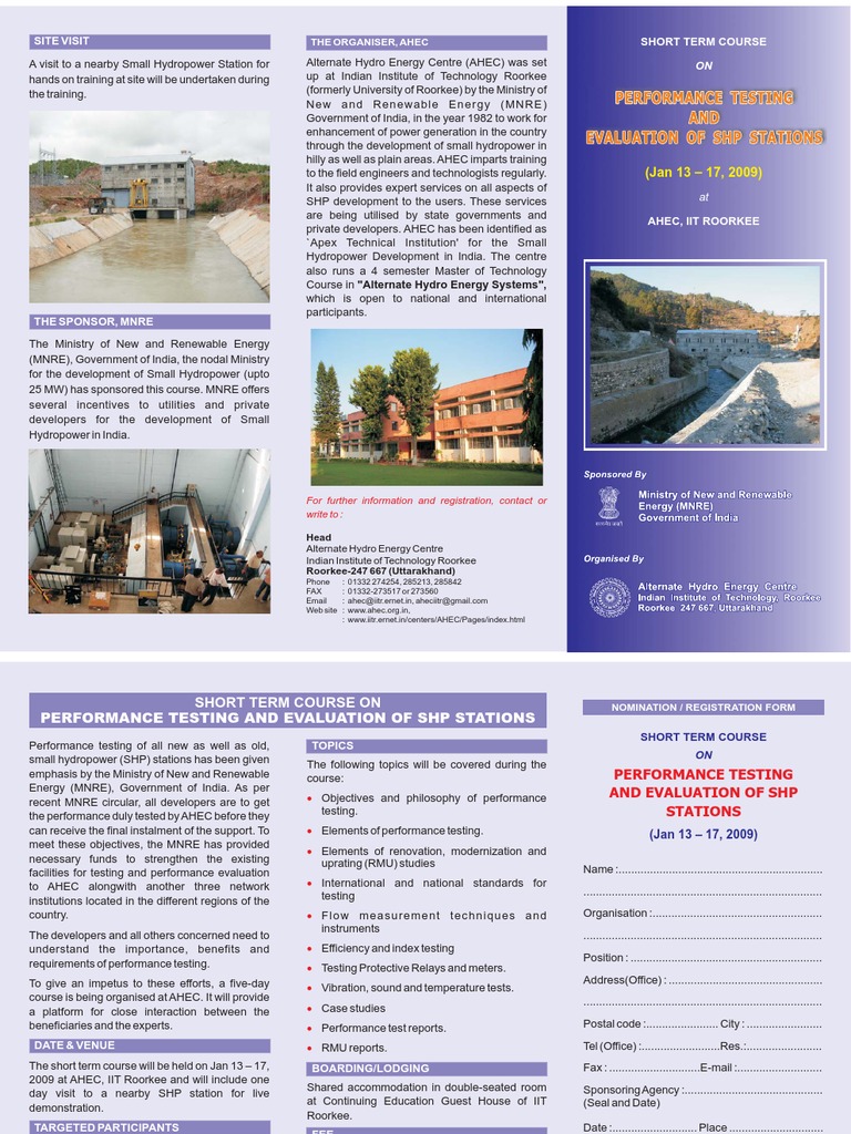 Small Hydropower Performance Testing Course | PDF | Nature | Energy And ...