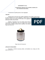 Experiment No.2A Determination of Specific Gravity of Coarse Aggregate (Pycnometer Method) Aim