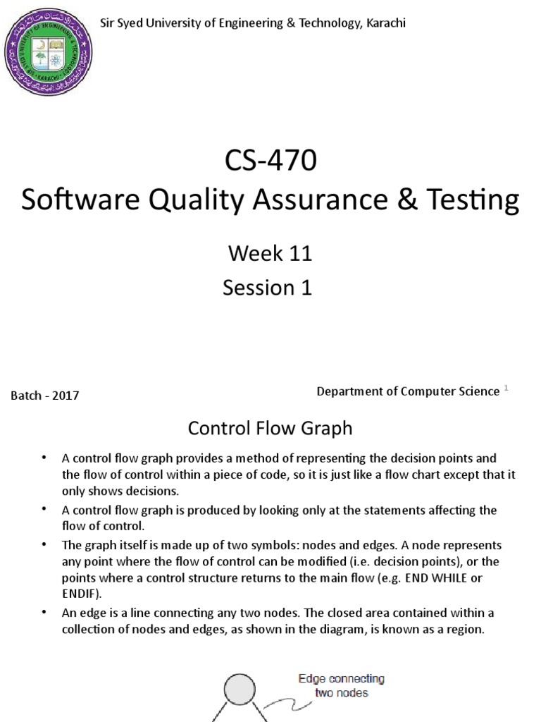 Control Flow Graphs in Software Testing | PDF | Control Flow | Vertex ...