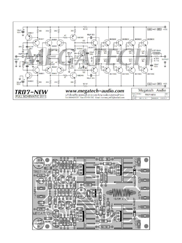 PCB Amplificador TR07-New TR-7007A | PDF