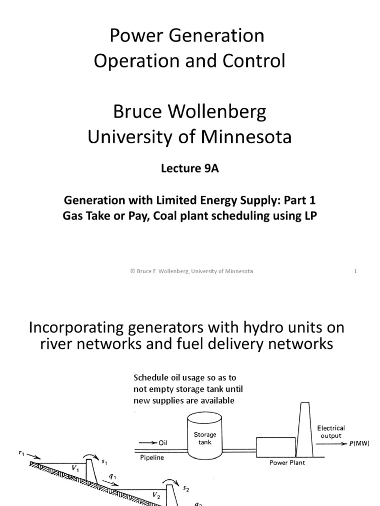Lecture 9A Generation With Limited Energy Supply Part 1 | PDF ...