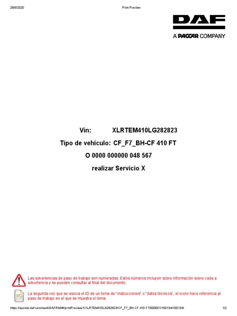 Advertencias y Repuestos para DAF RMI | PDF | Science | Ingeniería
