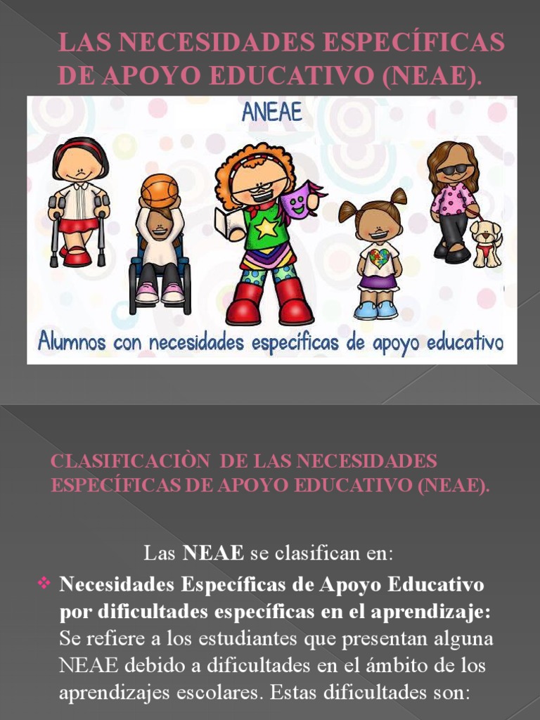 Clasificación de NEAE en Educación | PDF