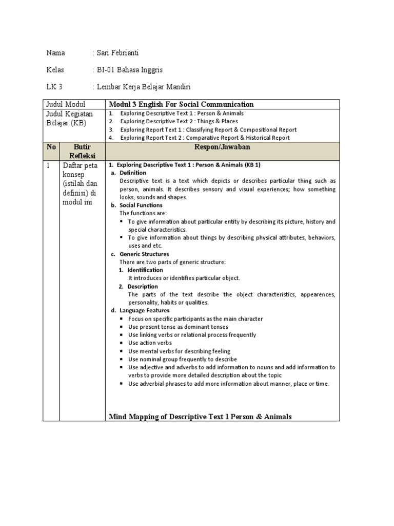 English Descriptive and Report Texts Guide | PDF | Verb | Noun