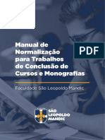 Manual de Normalização para Trabalhos de Conclusão de Cursos e Monografias. Faculdade São Leopoldo Mandic