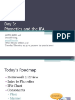 Day 3: Phonetics and The IPA